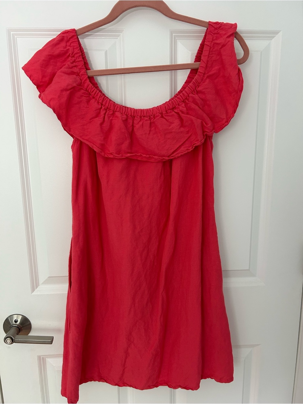 Tommy Bahama Coral Off-Shoulder Ruffle Sundress